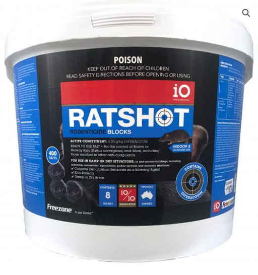 iO Ratshot Rodenticide Blocks BLUE 8kg