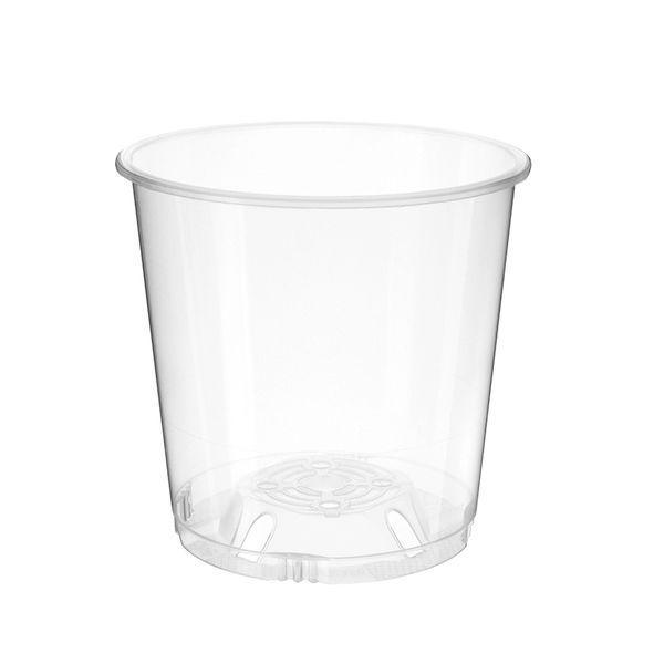 120mm Clear Squat Plastic Pot - Nuleaf