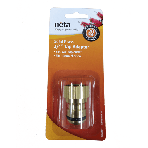 Solid Brass 18mm X 3/4" Tap Adaptor - Nuleaf