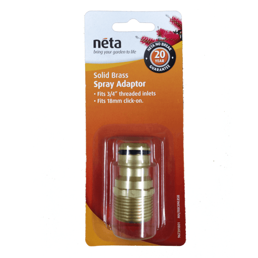 Solid Brass Spray Adaptor 18mm X 3/4" - Nuleaf
