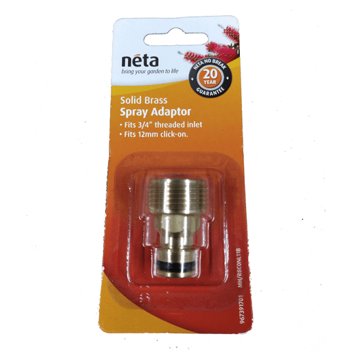 Solid Brass Spray Adaptor 12mm X 3/4" - Nuleaf