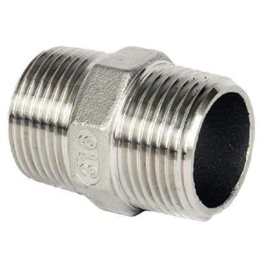 316 Stainless Steel Nipple - 6 - Stainless Steel Threaded