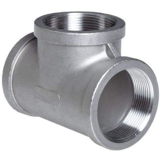 316 Stainless Steel Tee - 10 - Stainless Steel Threaded