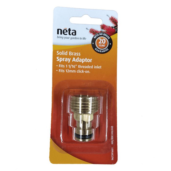 Solid Brass Spray Adaptor 12mm X 1 1/16" - Nuleaf