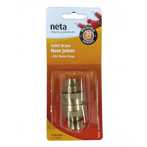 Solid Brass Hose Joiner 18mm - Nuleaf