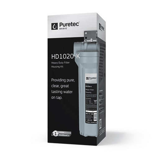 10" Filter Housing Kit Silver w/ Black Head -  HD1020-K - Nuleaf