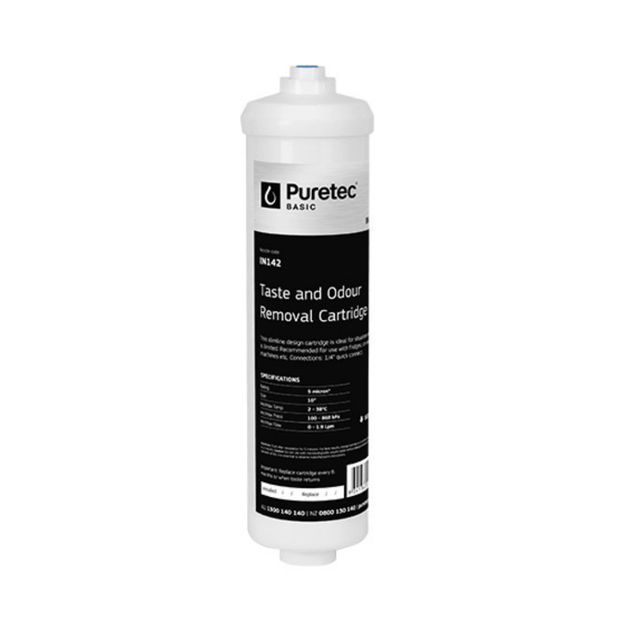 Puretec Inline Fridge Filter Cartridge, 10", 5um, 1/4'' BSPF - Nuleaf