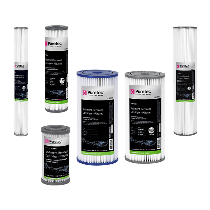 Puretec PL Series Pleated Sediment Removal Replacement Cartridges - Nuleaf