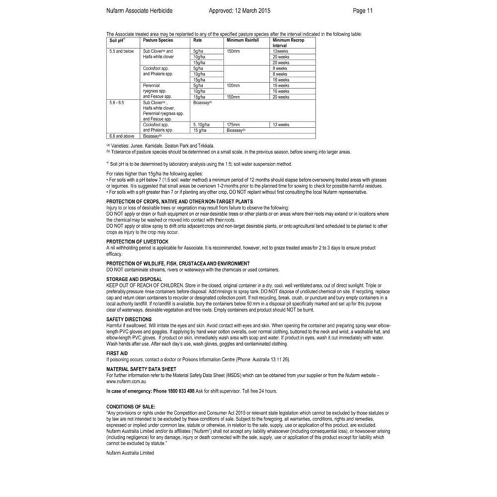 Associate 500g Singapore Daisy Killer - Herbicide