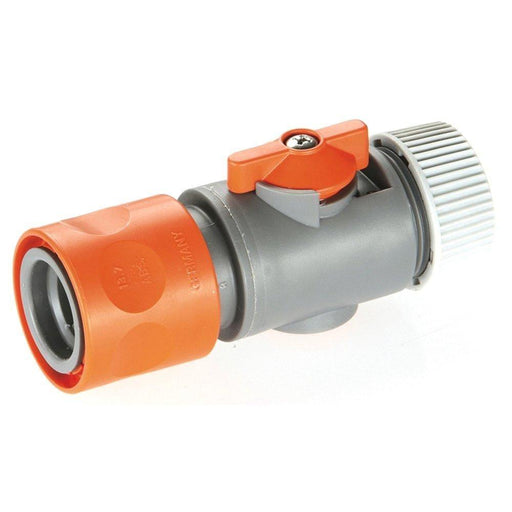 Gardena 13mm Hose Connector With Valve - Garden Hose Fittings - Plastic