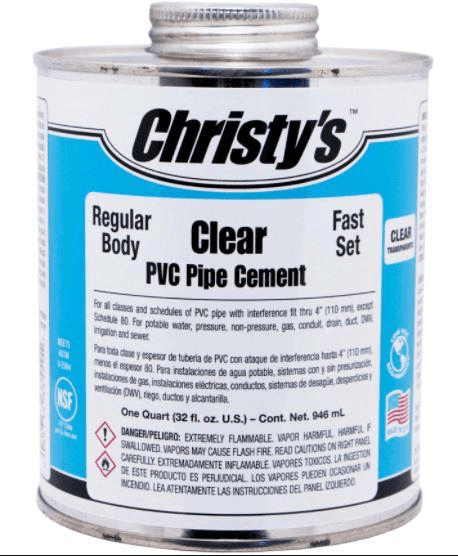 Christy's Clear PVC Pipe Cement available at Nuleaf Cairns 